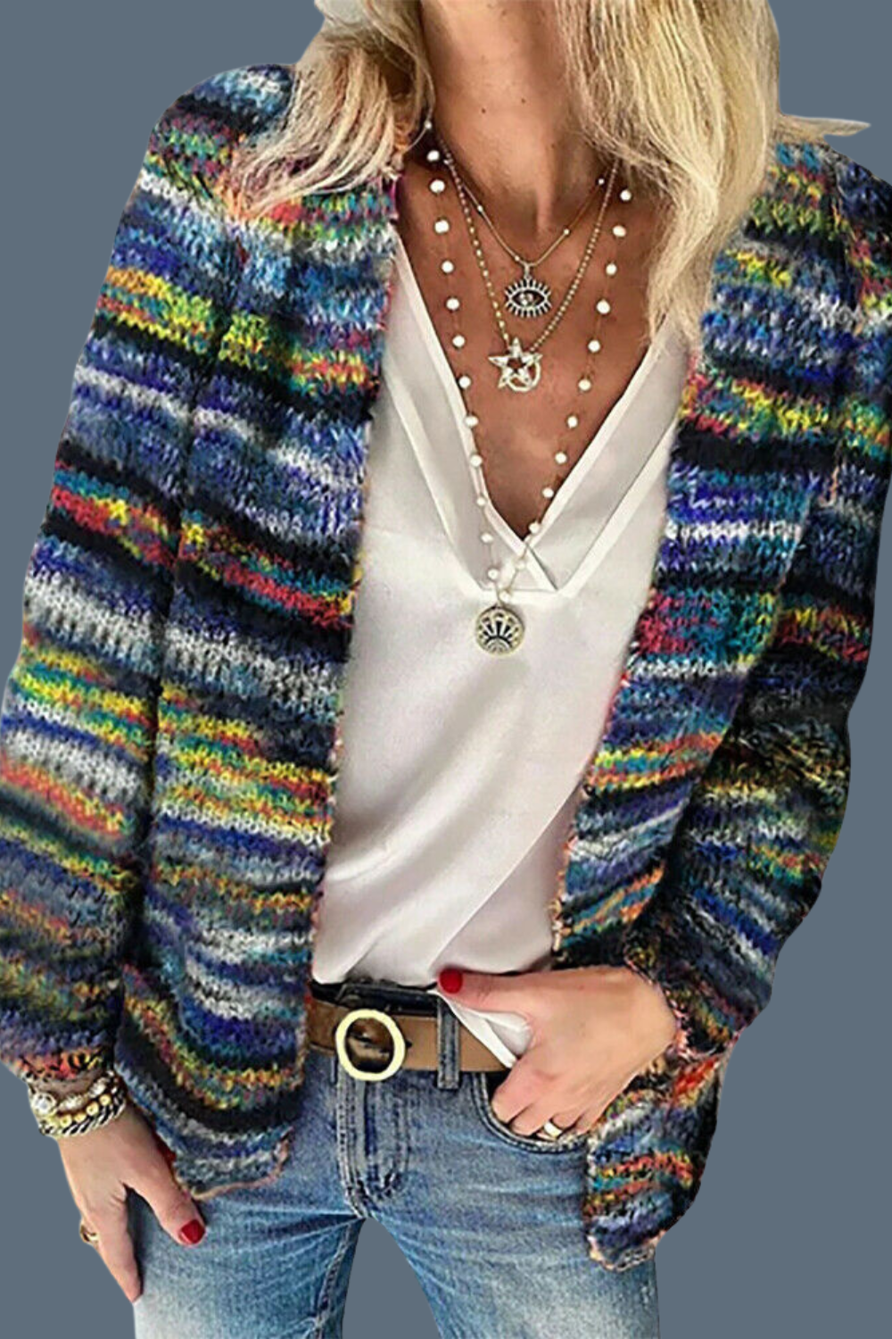 Layla™ - Super Soft Multicoloured Cardigan