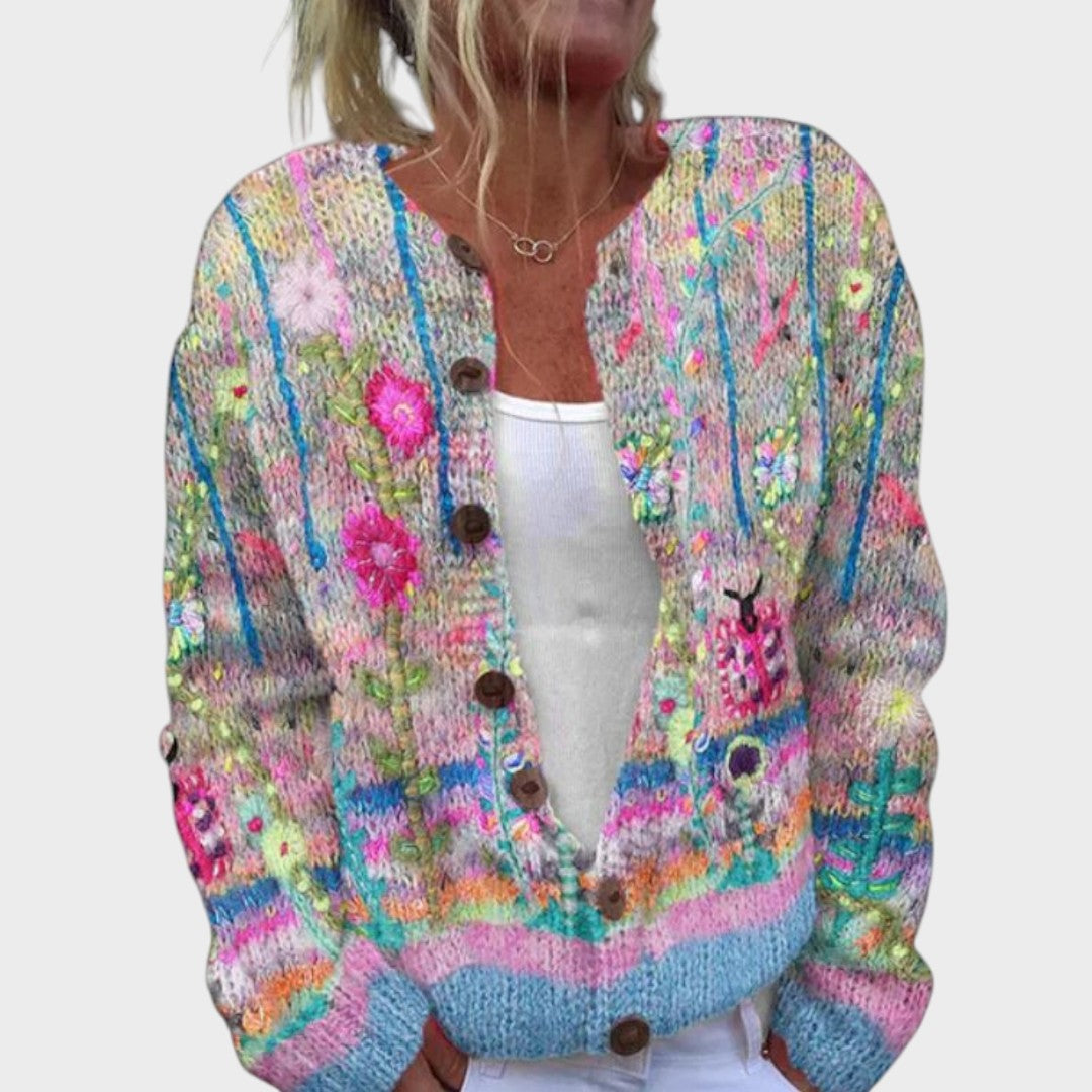Elodie - Floral Autumn Cardigan