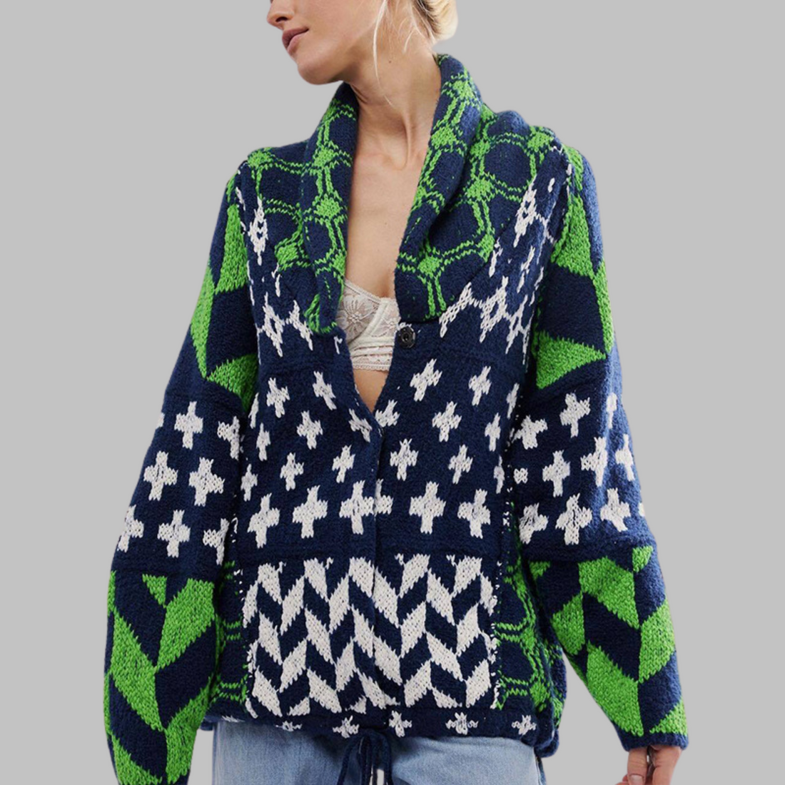 FLORA | VINTAGE BUTTON-DOWN OVERSIZED CARDIGAN
