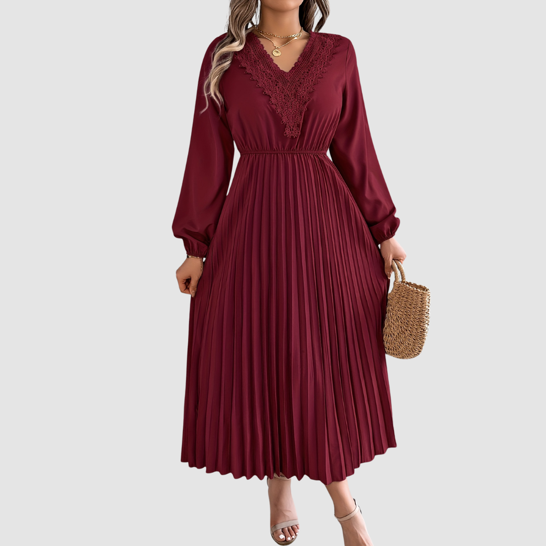 ROSALIND QUINN | LACE V-NECK A-LINE DRESS