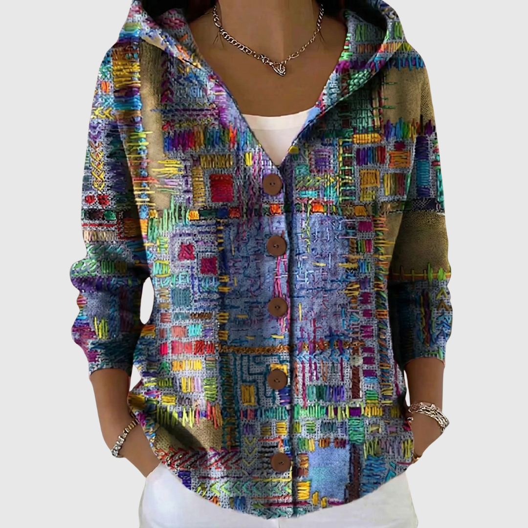Isaline | Vibrant Artistic Cardigan