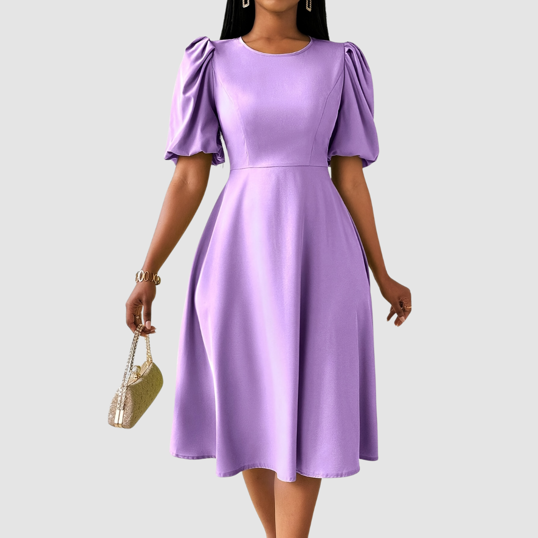 CLARA BLOOM | REFINED BLACK MIDI DRESS