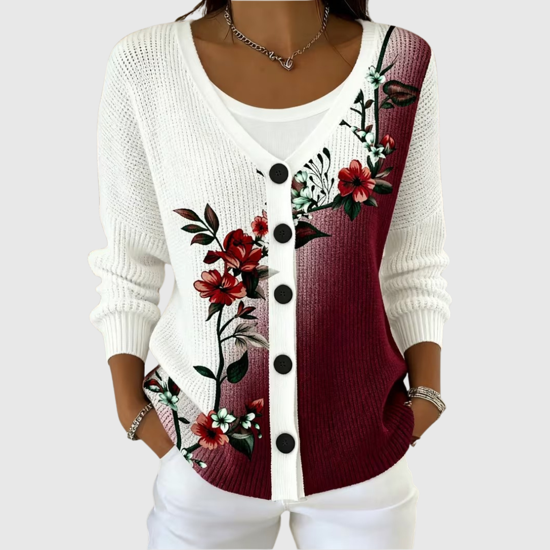Maëlle | Elegant Floral Cardigan