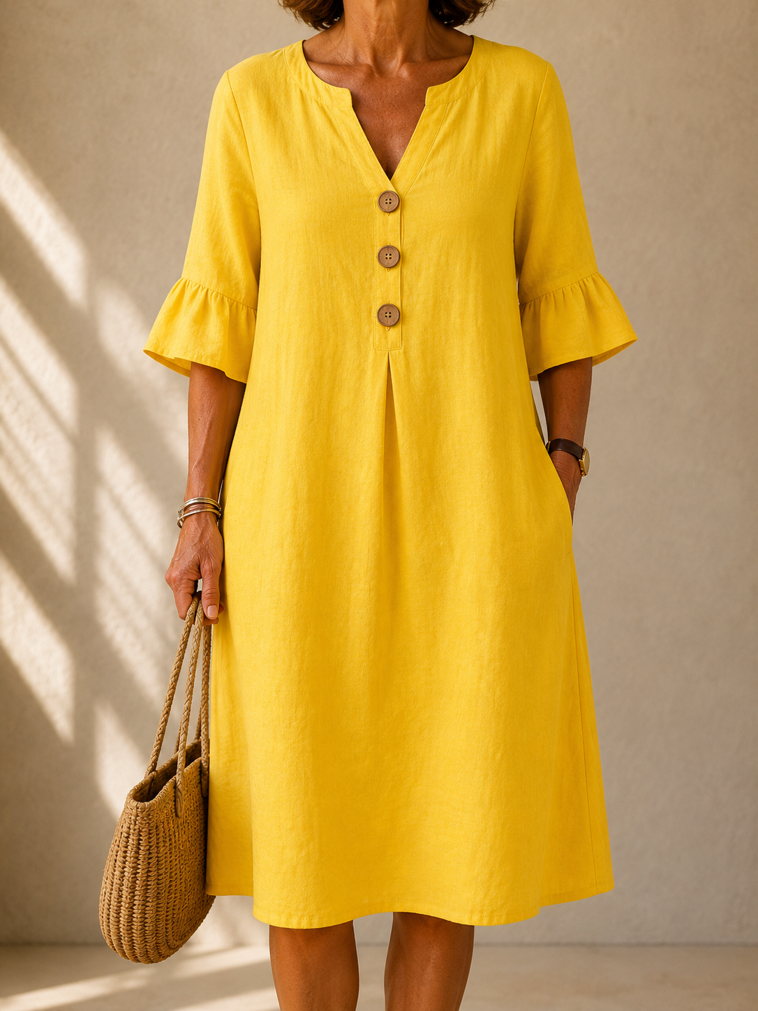 Aveline Buttoned Loose Dress