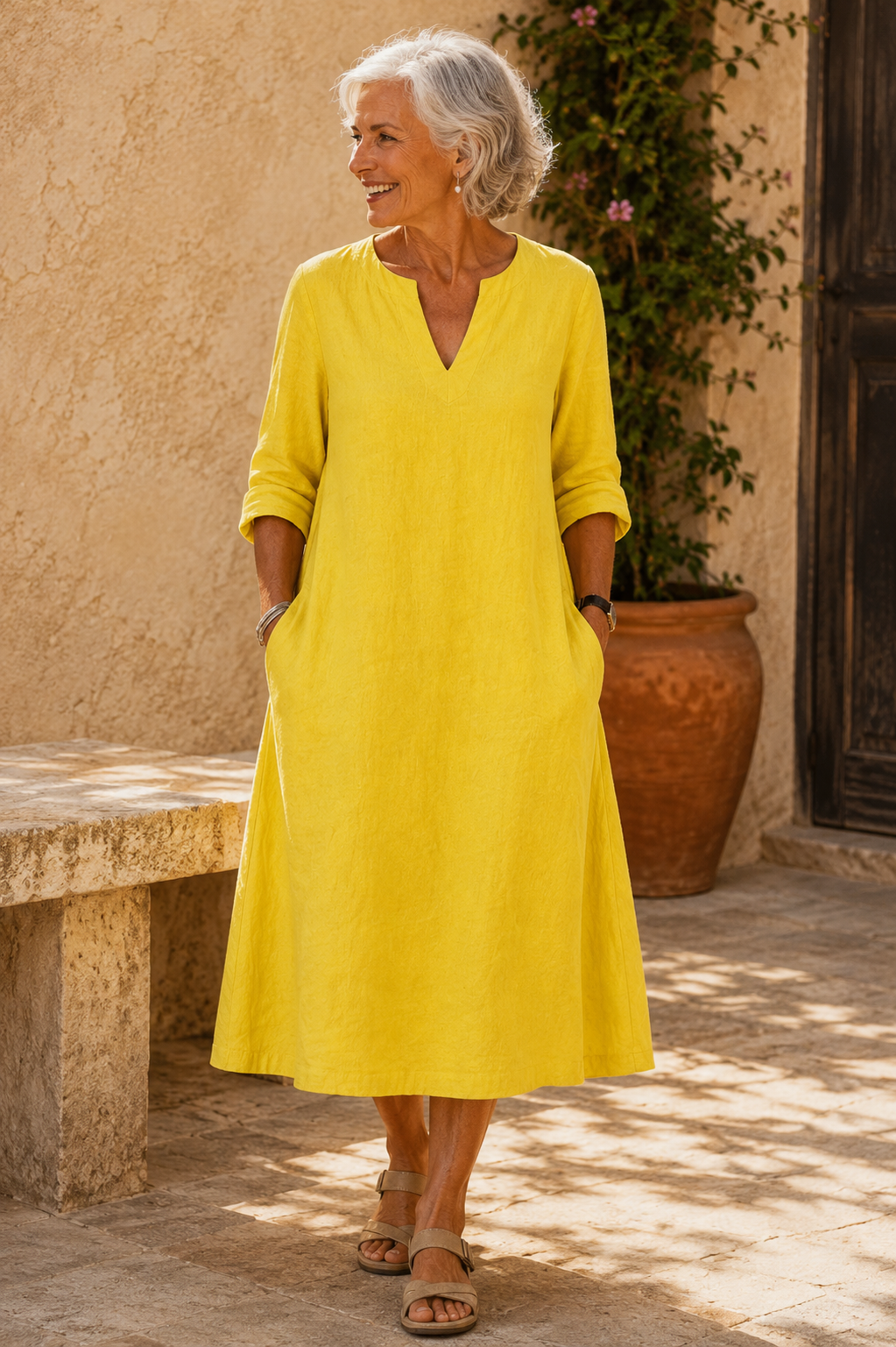 Fluid V-Neck Dress Sylvie