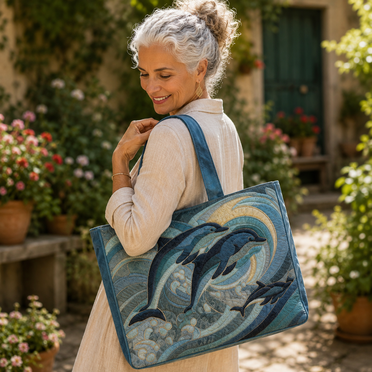 Ocean Dolphin Artisan Tote