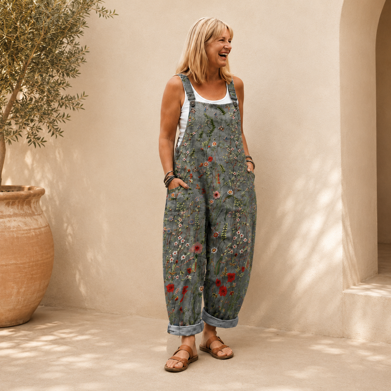 Comfortable Printed Dungarees
