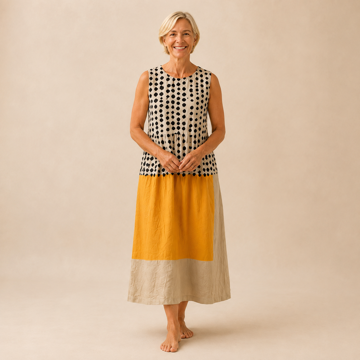 Colourblock | Sleeveless Midi Dress