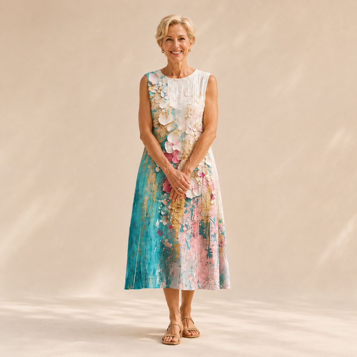 Pictorial Print | Balloon Midi Dress