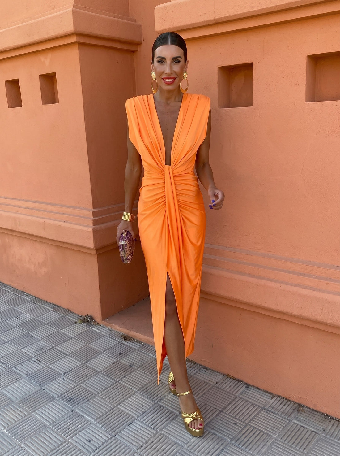 Selena | Fiery Drape Dress