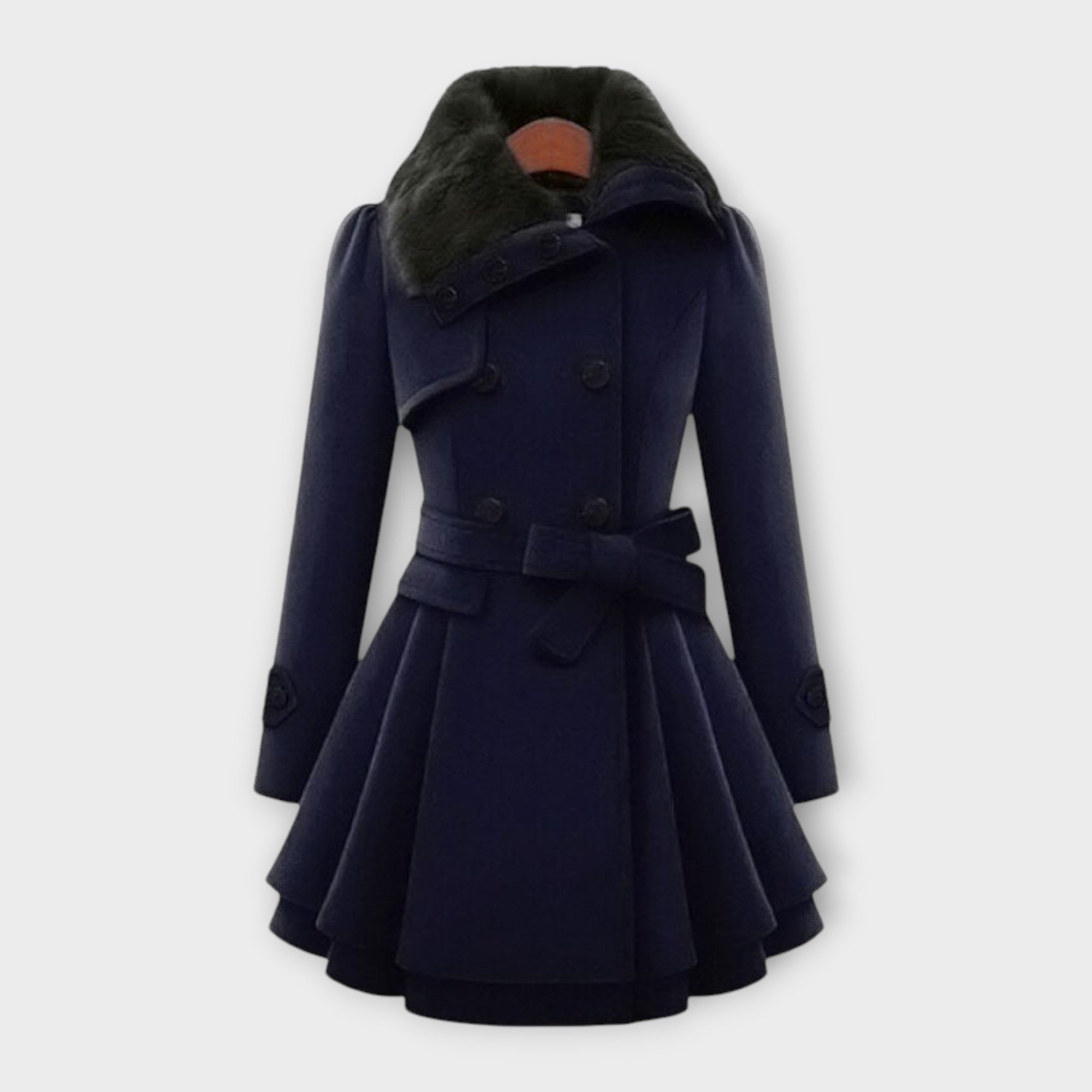 Emma – Elegant Coat with Faux Fur Collar
