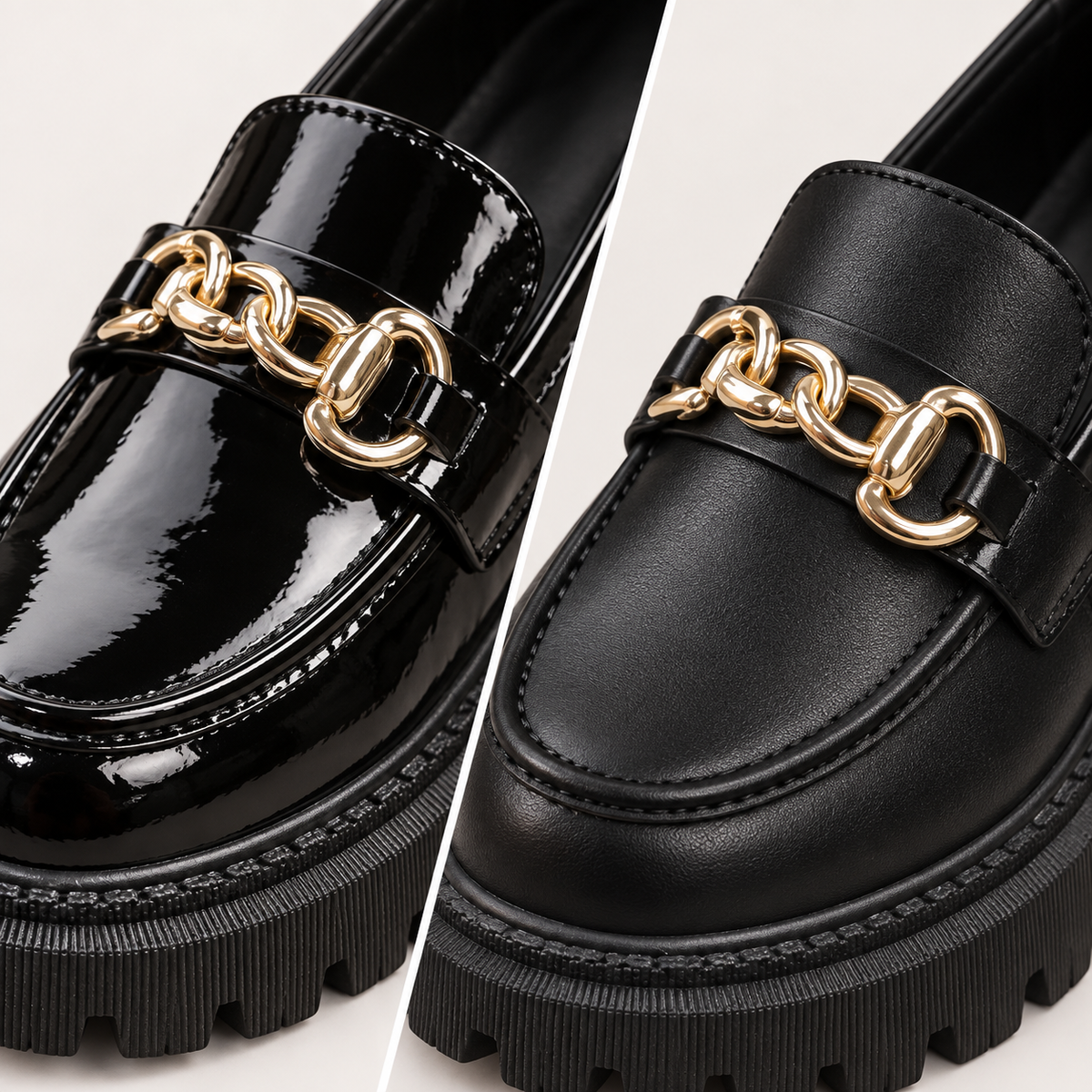 Beatrice - Glossy Chain Loafers
