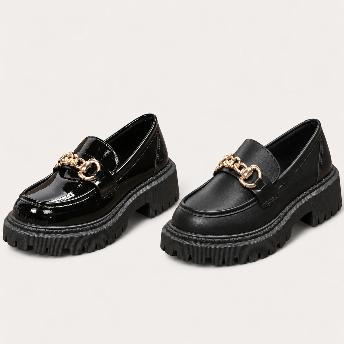 Beatrice - Glossy Chain Loafers