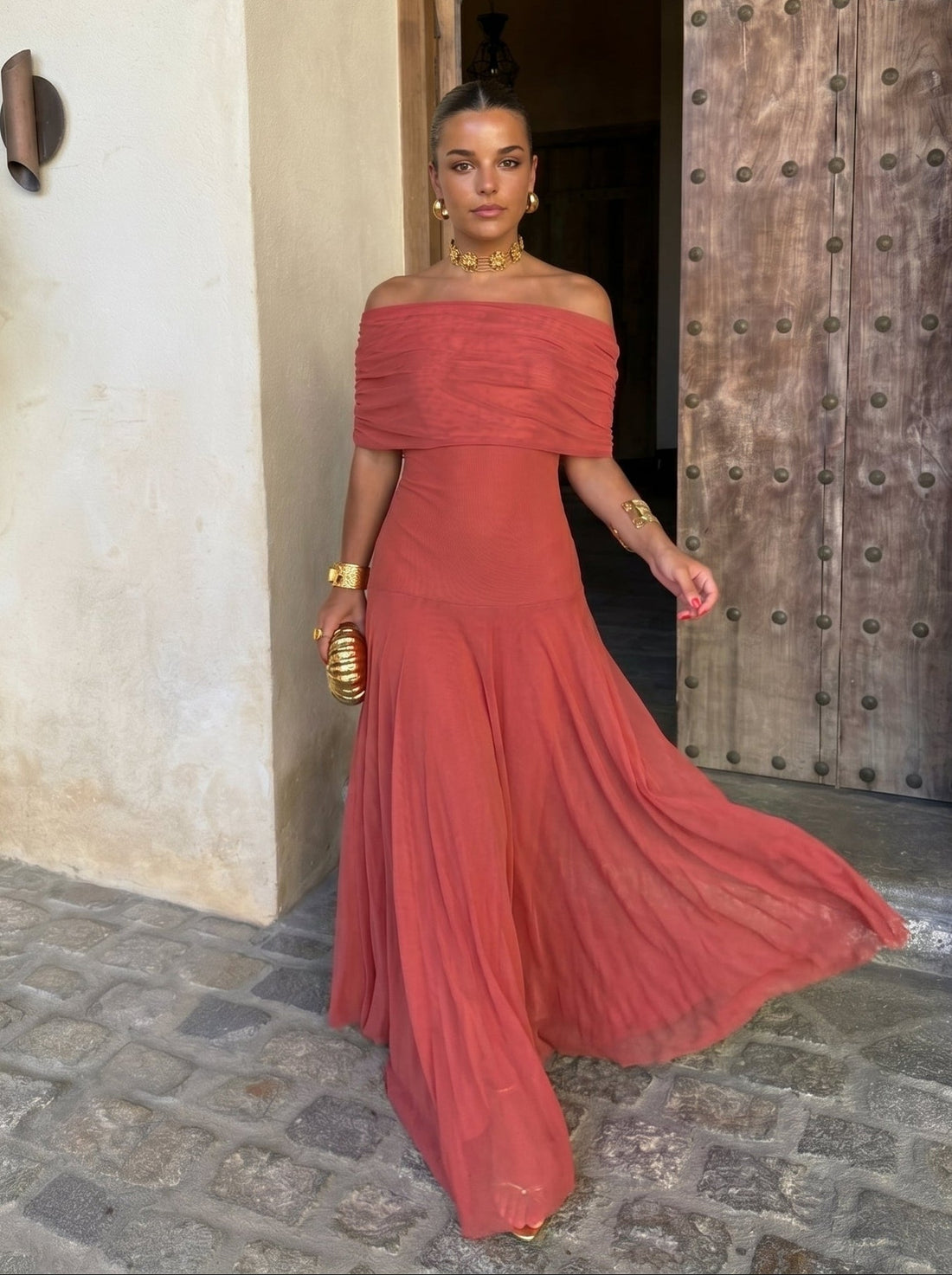 Toledo Dress in Terracotta