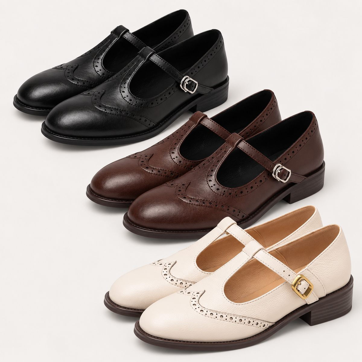 Irene - Classic Brogue Mary Janes