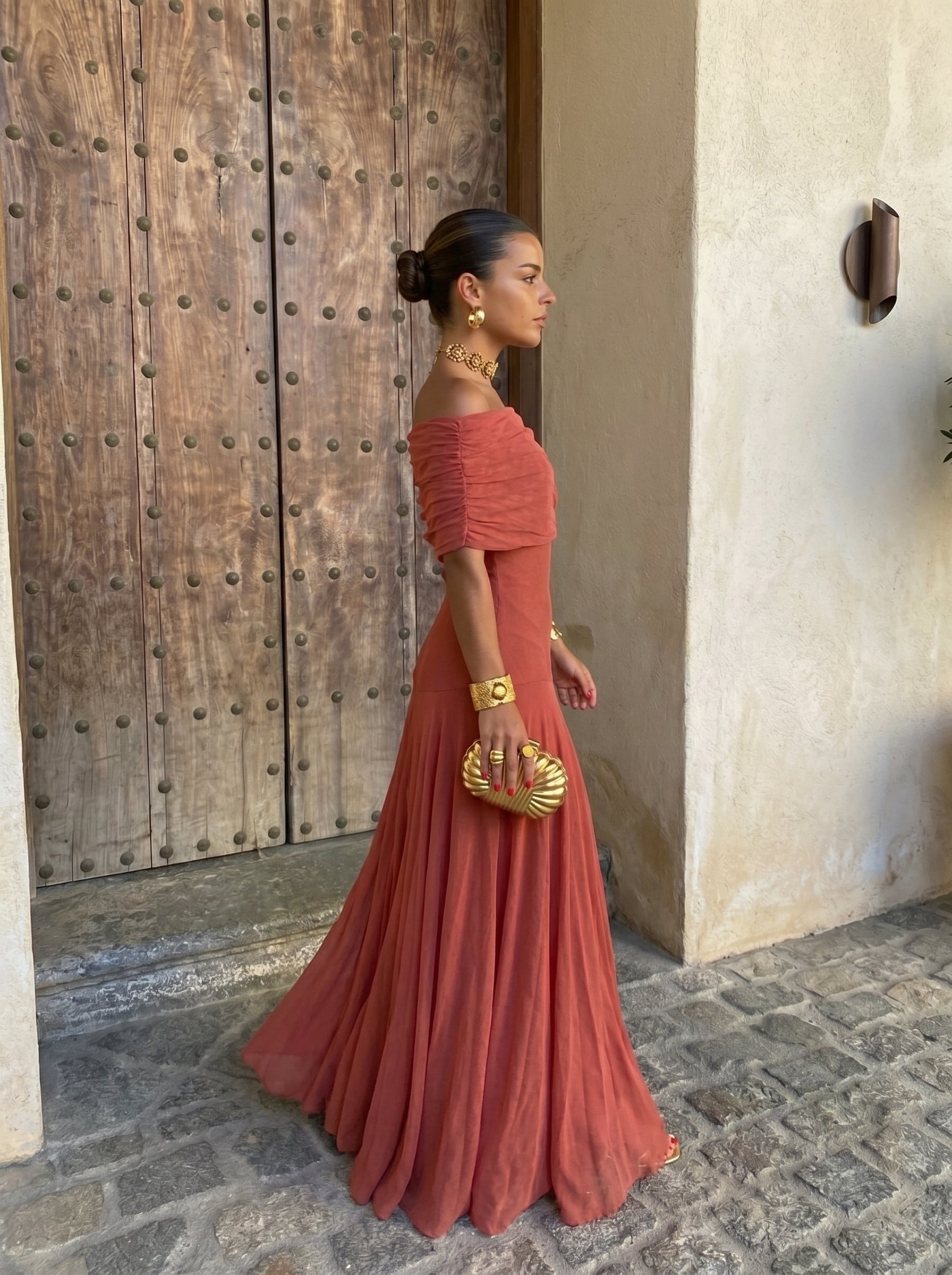 Toledo Dress in Terracotta